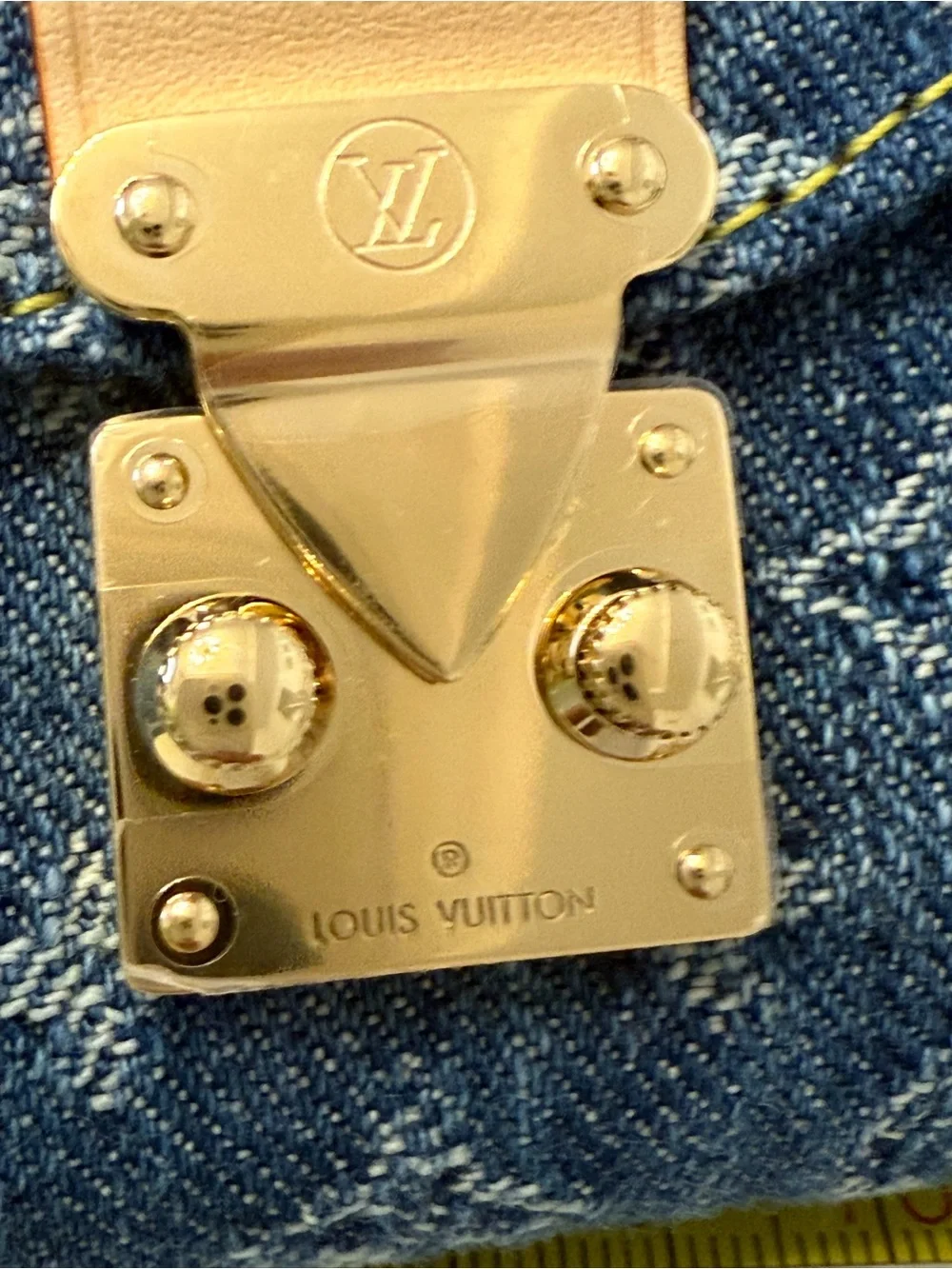 Louis Vuitton Denim Pouch Metis Belt Mini Pochette in Dark Blue with Gold Chain